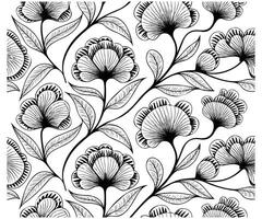 Abstract Floral Seamless Pattern with Dots Flowers and Leaves vector