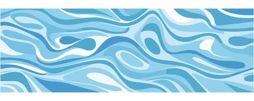 Blue Water Surface Seamless Pattern Abstract Waves Design vector