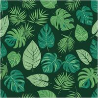 Seamless Monstera Leaves Pattern Tropical Botanical Design vector
