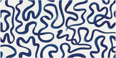 Bold Doodle Lines Seamless Pattern Wavy Geometric Design vector