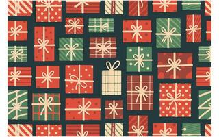 Seamless Abstract Christmas Gift Boxes Pattern vector