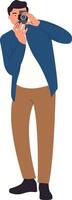 Professional Photographer Character in Flat Design vector