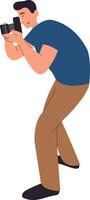 Professional Photographer Character in Cartoon Design vector