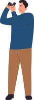 Professional Photographer Character in Flat Design. vector
