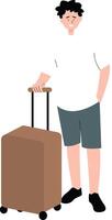 Traveler People Character Isolated on White Background. vector