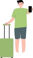 Traveler People Character Isolated on White Background vector