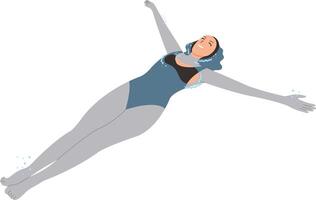 Illustration of People Swimming with Cartoon Design vector