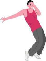 Street Dancer People Character Isolated on White Background. vector