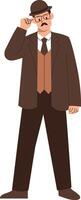 Detective Activity Character Isolated on White Background. vector