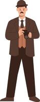 Detective Activity Character in Cartoon Design vector