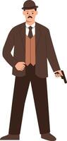 Detective Activity Character on White Background vector