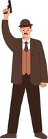 Detective Activity Character Isolated on White Background vector