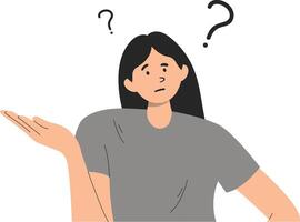 Illustration of Person Puzzled Isolated on White Background. vector