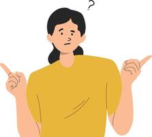 Illustration of Person Puzzled with Flat Design Style vector