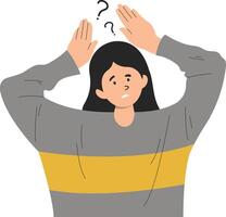 Illustration of Person Puzzled with Flat Design. vector