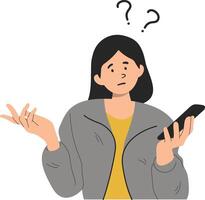 Illustration of Person Puzzled with Flat Design vector