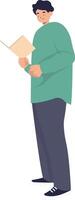 People Reading Book Illustration in Flat Design. vector