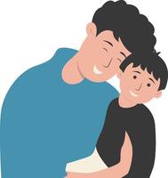 Father and Son Character in Flat Design vector