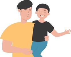 Father and Son Character in Flat Design. vector