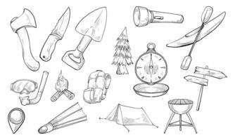 Handdrawn Camping Collection vector
