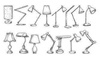 Handdrawn Table Lamp Collection vector