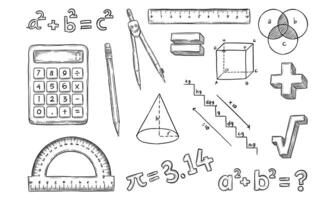 Mathematical teaching Handdrawn Collection vector
