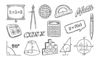 Mathematical number formulas Handdrawn Collection vector