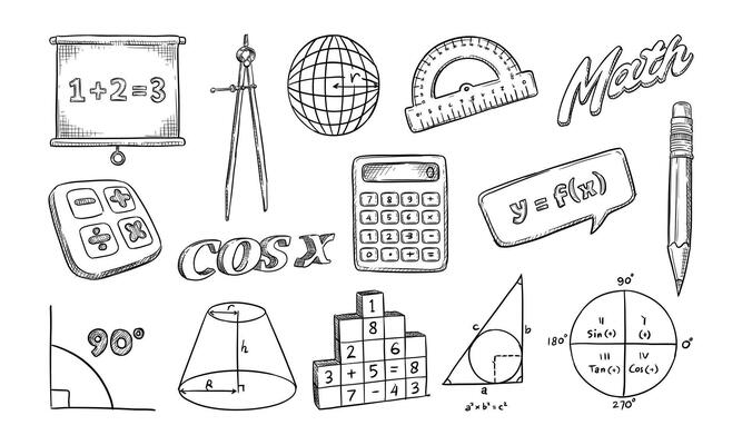 Mathematical number formulas Handdrawn Collection