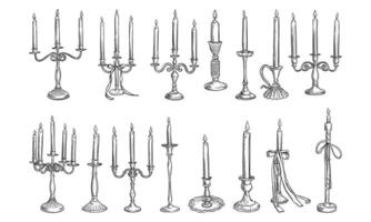 candles handdrawn collection vector