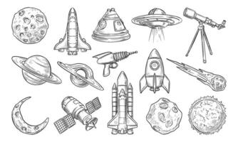 outer space handdrawn collection vector