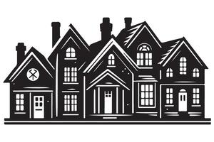 Silhouette design architecture multiple home building representation vector
