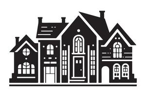 Intricate buildings silhouette architecture city representation design vector
