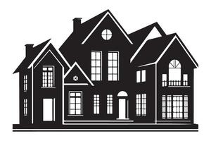 Large luxury house silhouette illustration architecture design vector