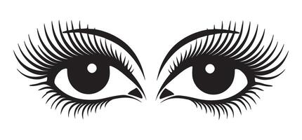 Intense Eyes Silhouette Illustration for Expression Design vector