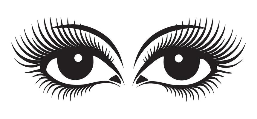 Intense Eyes Silhouette Illustration for Expression Design