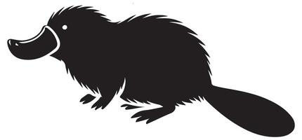 Unique Platypus Silhouette Illustration for Wildlife and Nature vector