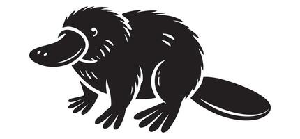 Unique Platypus Silhouette Illustration for Australian Wildlife vector