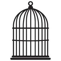 Empty Bird Cage Silhouette Illustration for Freedom Concept vector