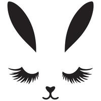 Charming Bunny Face Silhouette Design for Easter and Spring vector
