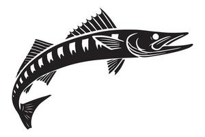 Barracuda Silhouette Art A Fishy Underwater Predator Design vector