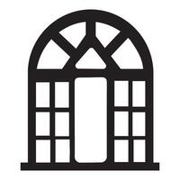 Arched Window Silhouette Illustration of Architectural Frame vector
