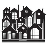 Urban Housing Silhouette Illustration Set for Architecture Design vector