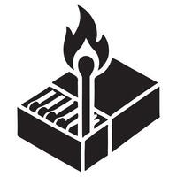 Burning Match Silhouette Design for Creative and Fire Themes vector