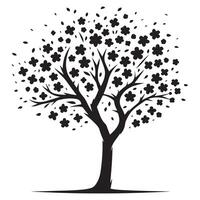 Flowering Tree Silhouette Illustration Stock Image vector
