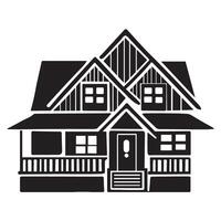 Charming House Silhouette Illustration for Real Estate Projects vector