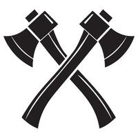 Axes Silhouette Art Powerful Lumberjack Tool Design vector