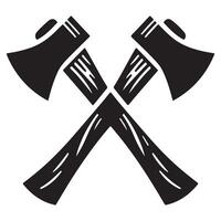 Crossed Axes Silhouette Illustration of Tool Emblem Design vector