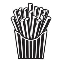French Fries Silhouette Illustration Classic Fast Food Design Element vector