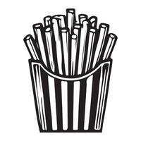 Silhouette French Fries in Container Food Graphic vector