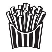 French Fries Silhouette Image Delicious Fast Food Design vector